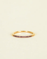 JaxKelly Gold Rings - Half Pave - Lavender CZ