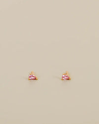 JaxKelly Teardrop - Light Pink CZ - Gold Earrings