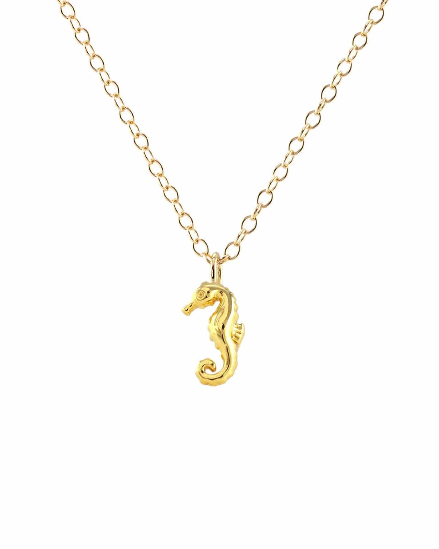 Kris Nations Seahorse Necklace in 18K Gold Vermeil