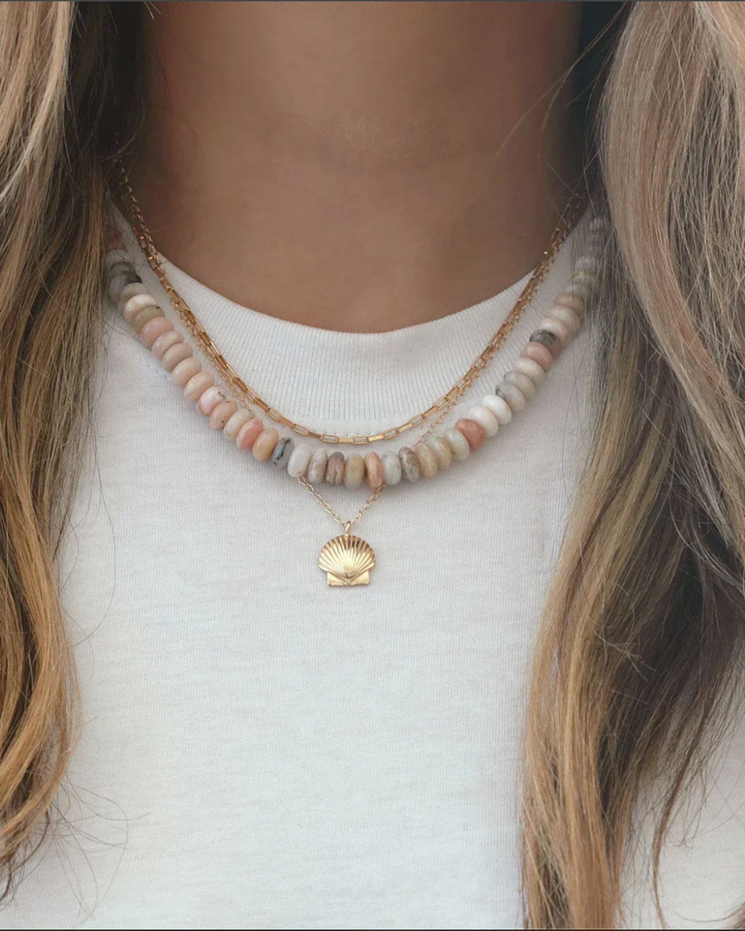 Kris Nations Jewelry Seashell Necklace in 18K Gold Vermeil