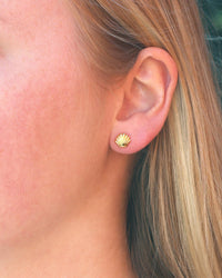 Kris Nations Jewelry Seashell Stud Earrings in 18K Gold Vermeil