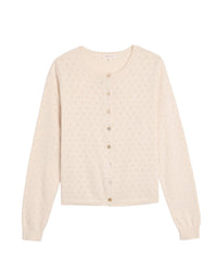 Demylee Clothing Linda Pointelle Cotton Cardigan in Off White