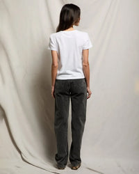 Lisa - Recycle Cotton Slim Crew Tee in Whitecap Grey