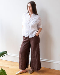 LLEA BLUE Becca Wide Leg Pant in Chocolate Linen 2 - Bliss Boutiques