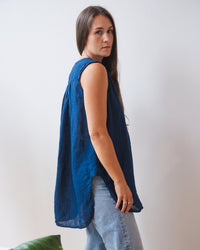 LLEA BLUE Calle Tank in Indigo 6 - Bliss Boutiques