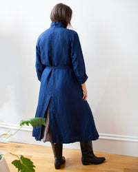 LLEA BLUE Carmen Long Jacket in Indigo Linen Twill 5 - Bliss Boutiques