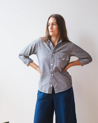LLEA BLUE Llewyn Shirt Jacket in Navy/White 2 - Bliss Boutiques