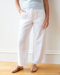 LLEA BLUE Sailor Pant in White Cotton Poplin 1 - Bliss Boutiques