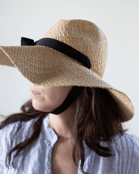Lola Hats Full Sun in Natural/Black - Bliss Boutiques