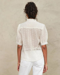 MABE Alli Emb S/S Top in Ecru 2 - Bliss Boutiques