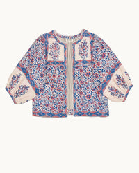MABE Della Print Jkt in Blue/Pink 4 - Bliss Boutiques