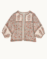 MABE Della Print Jkt in Rust/Khaki 3 - Bliss Boutiques