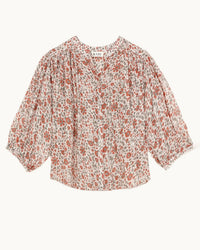 MABE Della Print L/S Top in Rust/Khaki 4 - Bliss Boutiques