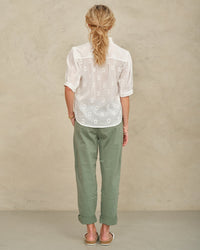 MABE Frani Emb S/S Top in White 3 - Bliss Boutiques