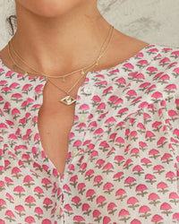 MABE Letty Print L/S Top in Pink 2 - Bliss Boutiques