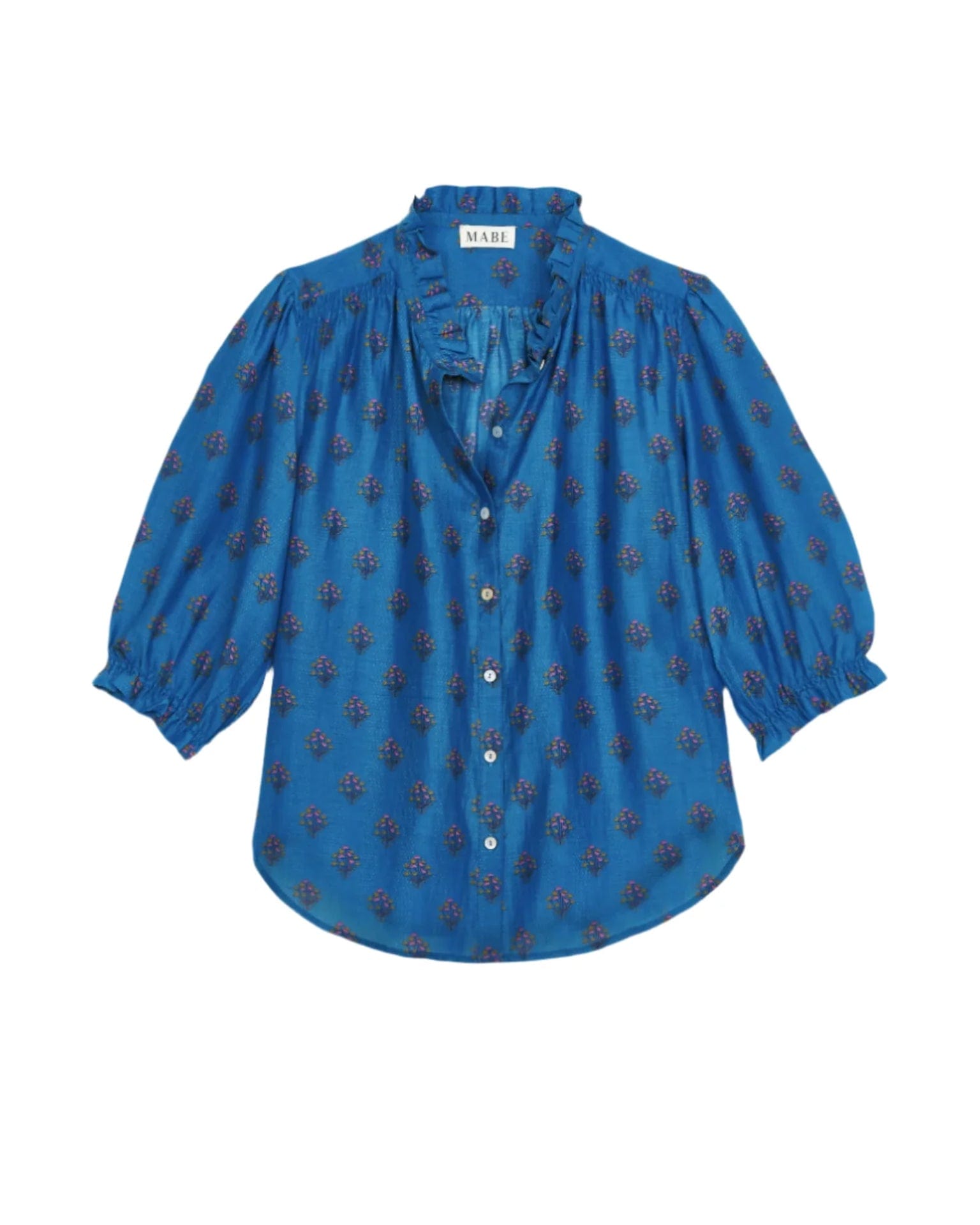 MABE Lindi Print L/S Top in Blue