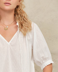 MABE Lotta S/S Top in White 2 - Bliss Boutiques