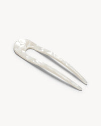 Machete Accessories French Hair Pin in White Shell