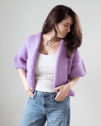 Maiami S/S Alpaca Bomber Cardigan in Lilac