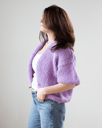 Maiami S/S Alpaca Bomber Cardigan in Lilac