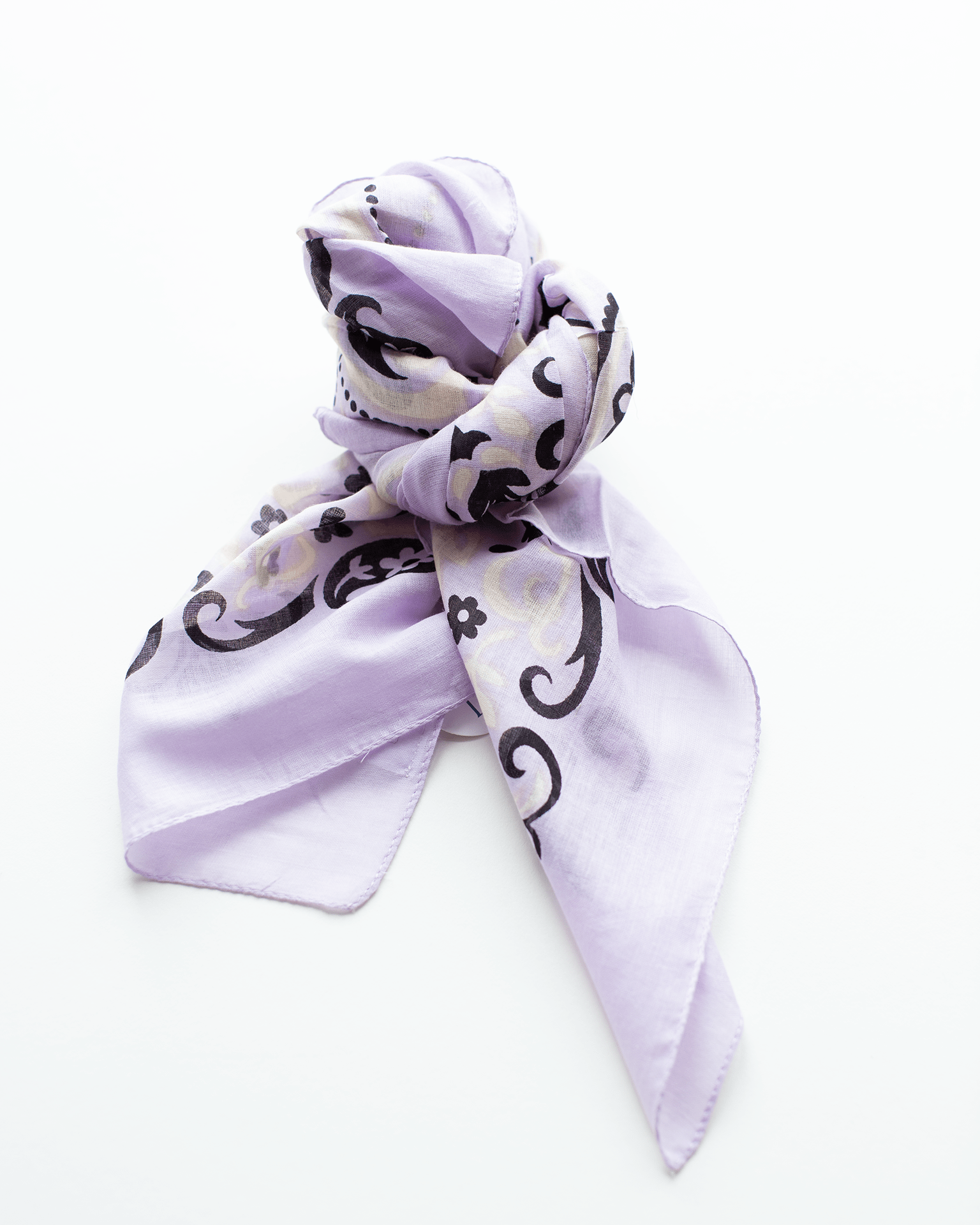 Maison Lecomte Flament Classic Cotton Bandana in Lilas