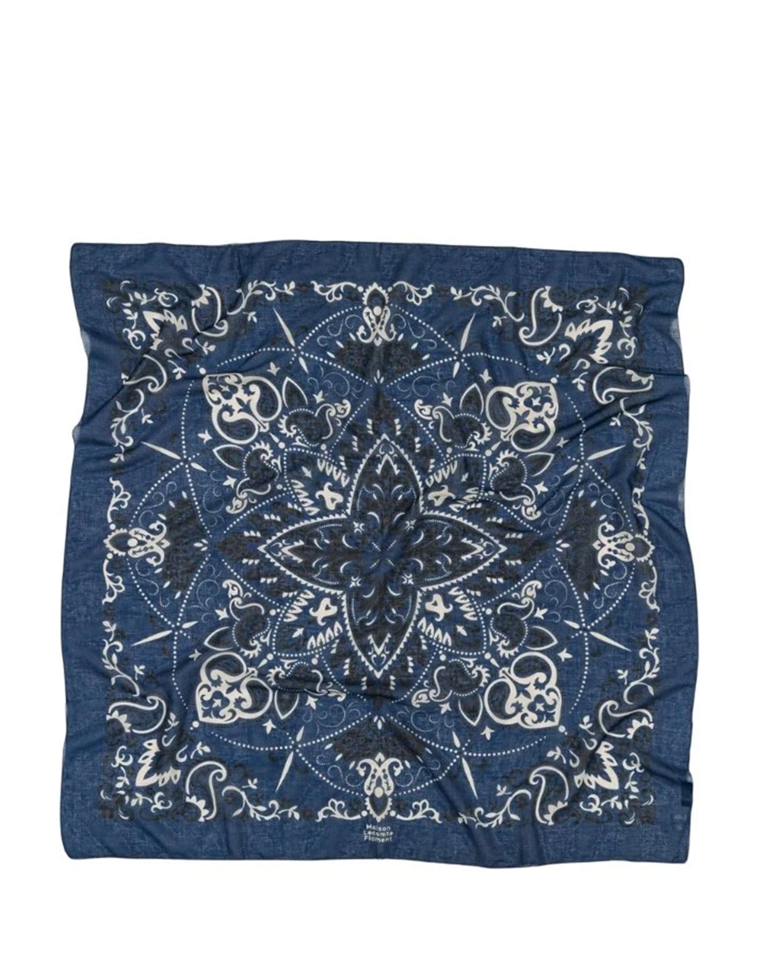 Maison Lecomte Flament Classic Cotton Bandana in Navy
