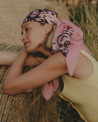Maison Lecomte Flament Classic Cotton Bandana in Sea Pink 1 - Bliss Boutiques