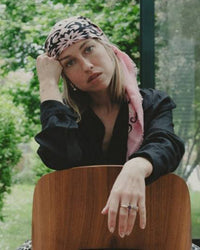 Maison Lecomte Flament Classic Wool & Silk Bandana in Pink 3 - Bliss Boutiques
