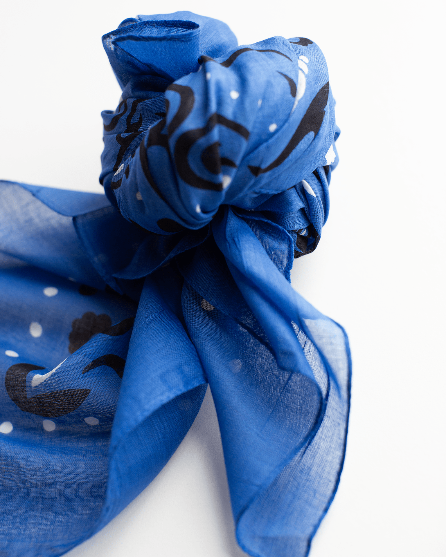 Maison Lecomte Flament Crustaces Cotton Bandana in Bleu