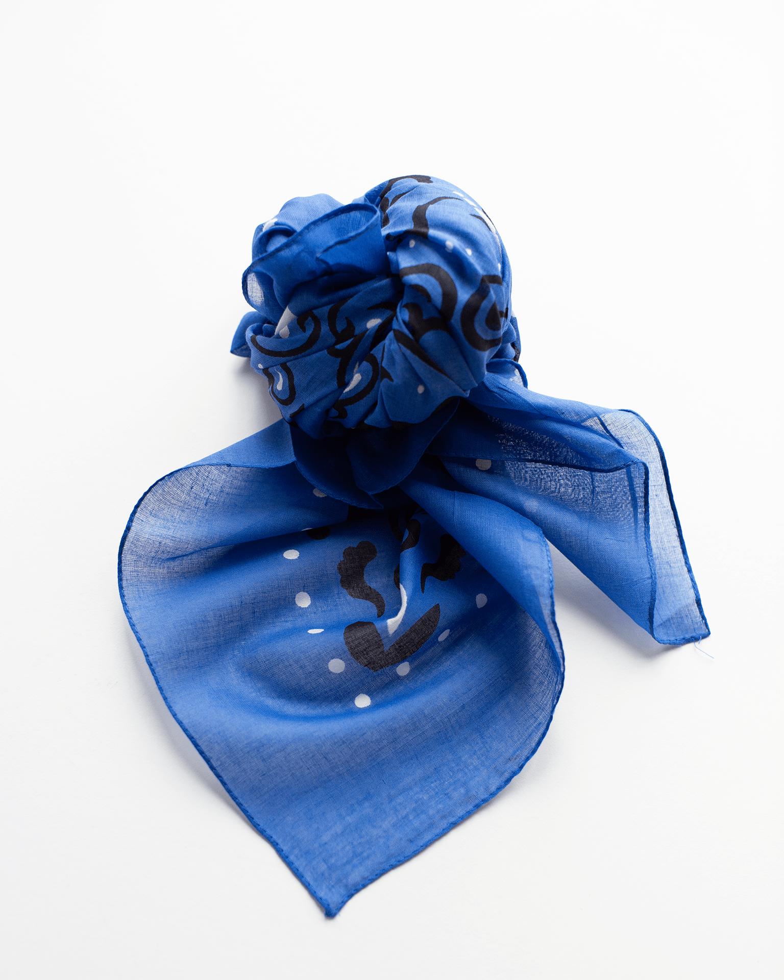 Maison Lecomte Flament Crustaces Cotton Bandana in Bleu