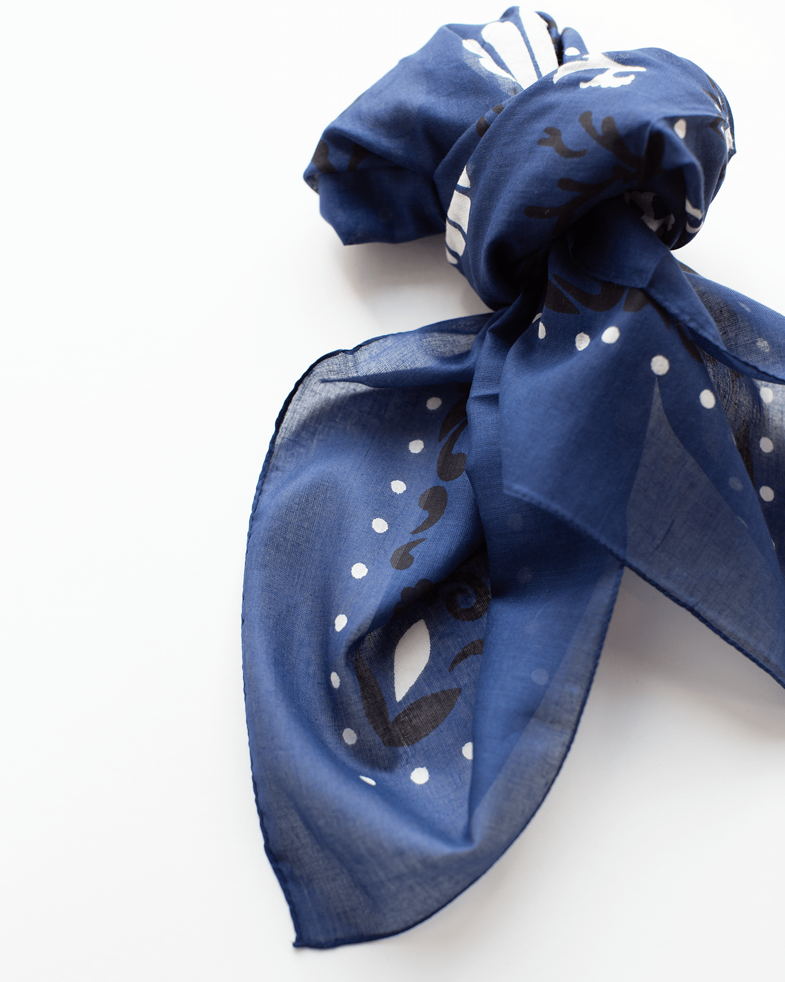 Maison Lecomte Flament Crustaces Cotton Bandana in Navy