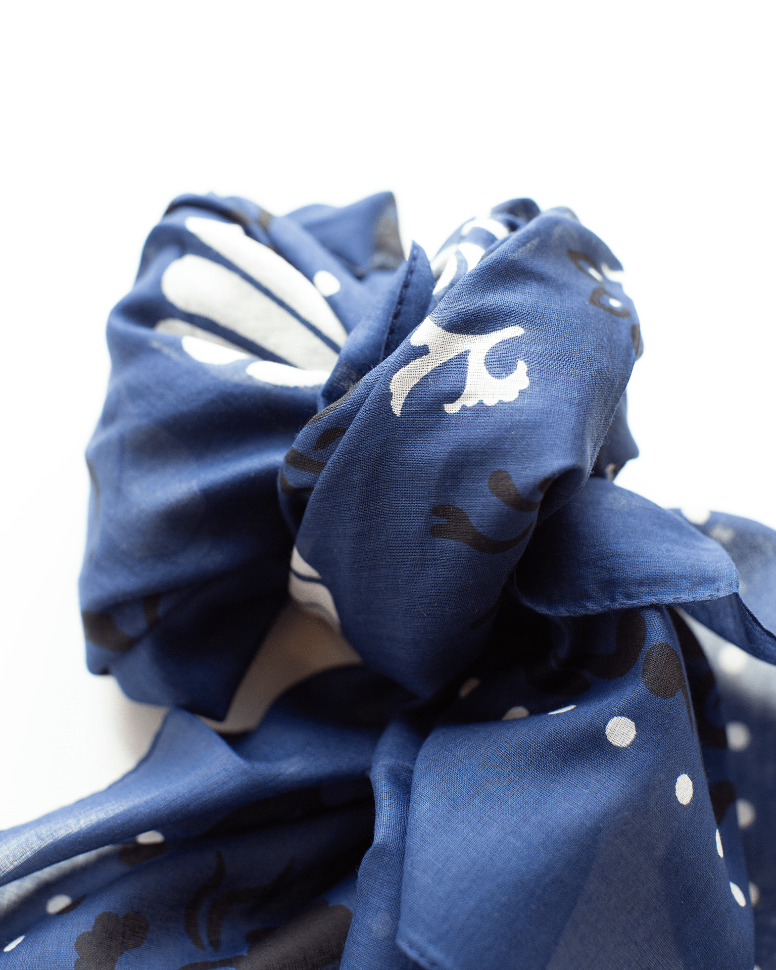 Maison Lecomte Flament Crustaces Cotton Bandana in Navy