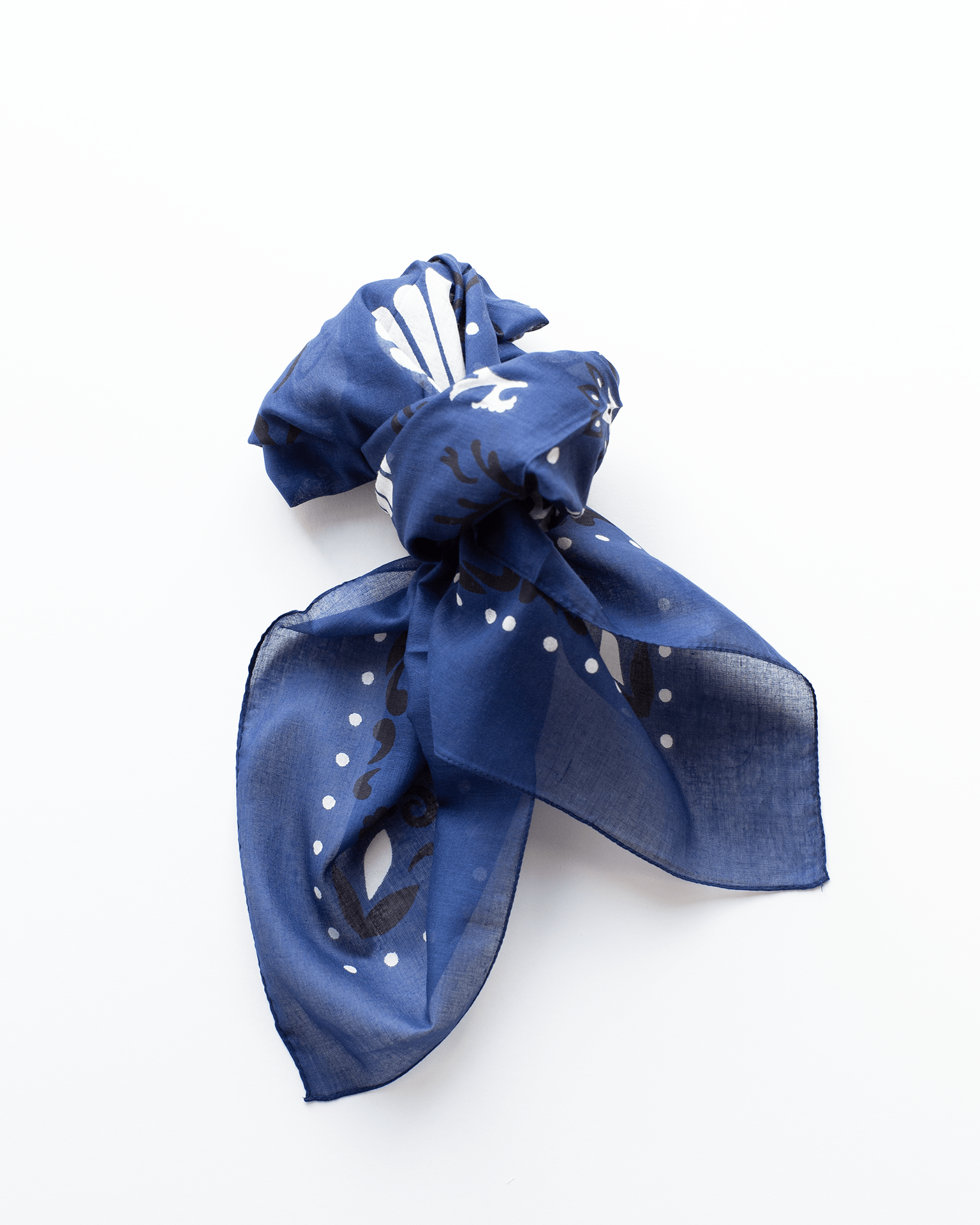 Maison Lecomte Flament Crustaces Cotton Bandana in Navy
