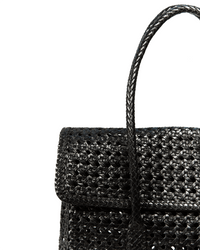 Maison N.H Paris Violette Petit Cuir Flap Bag in Black