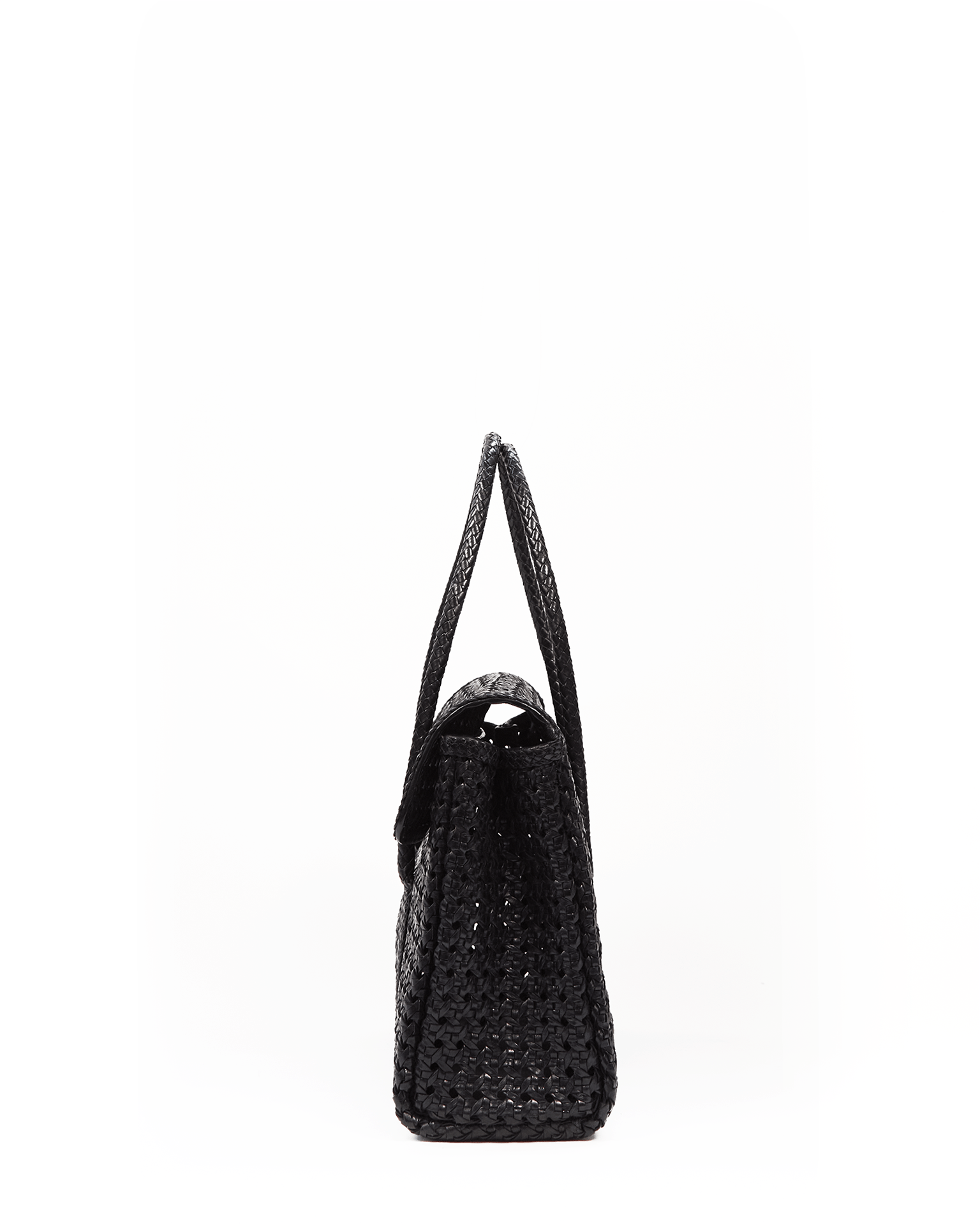 Maison N.H Paris Violette Petit Cuir Flap Bag in Black