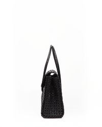Maison N.H Paris Violette Petit Cuir Flap Bag in Black