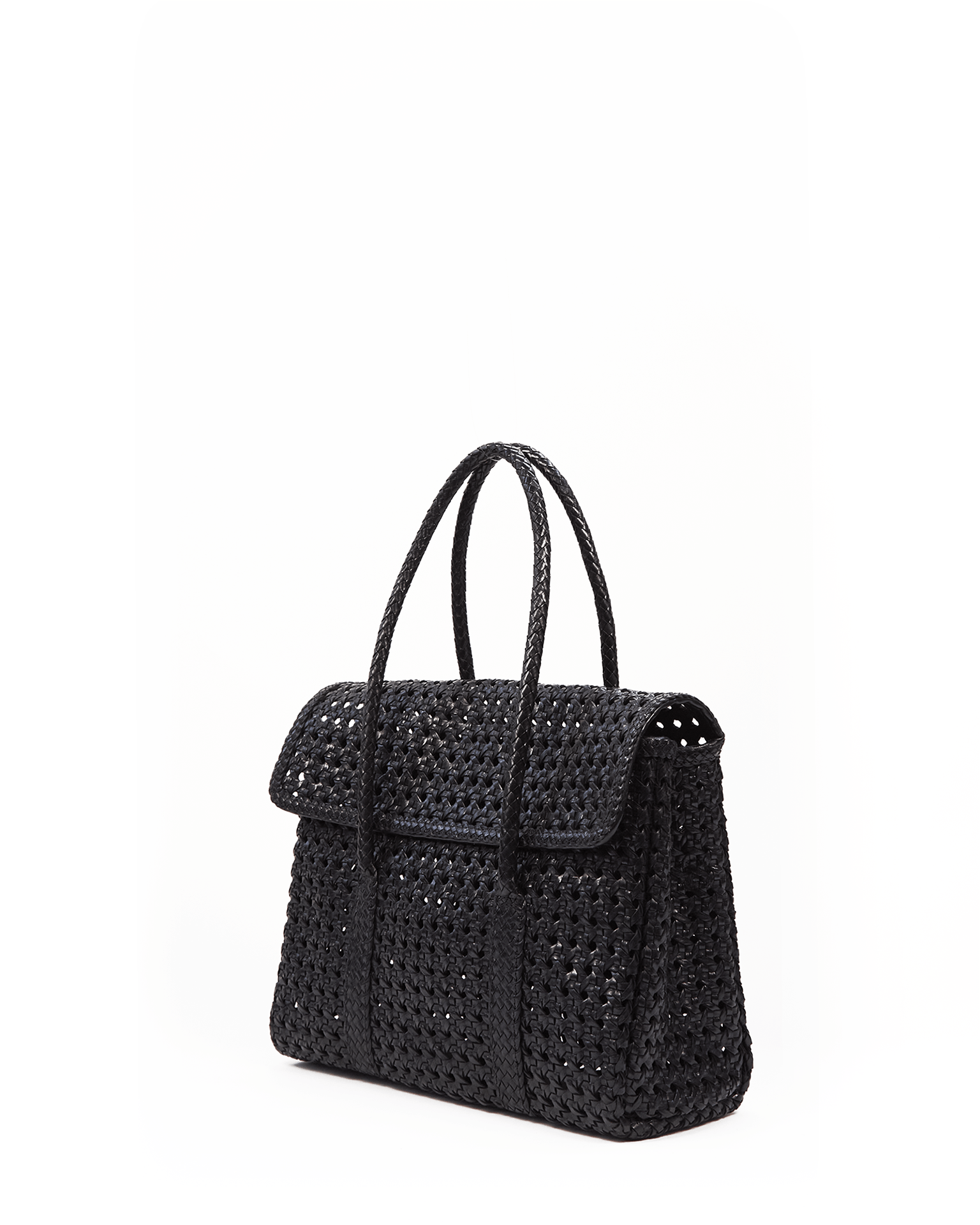 Maison N.H Paris Violette Petit Cuir Flap Bag in Black