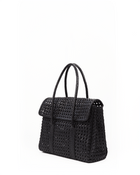 Maison N.H Paris Violette Petit Cuir Flap Bag in Black