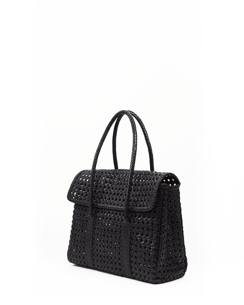 MAISON Ｎ．H  PARIS Maison N.H Paris Violette Petit Cuir Flap Bag in Black - Bliss