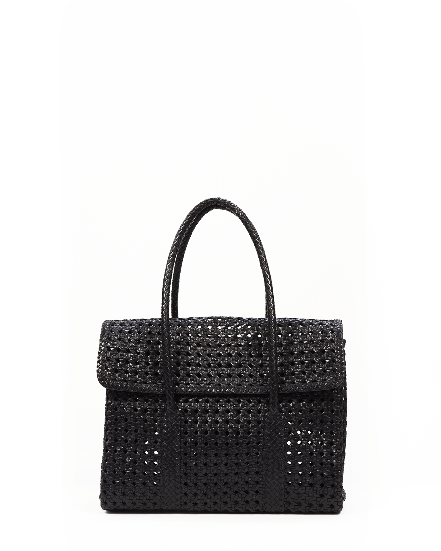 Maison N.H Paris Violette Petit Cuir Flap Bag in Black