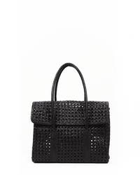 Maison N.H Paris Violette Petit Cuir Flap Bag in Black