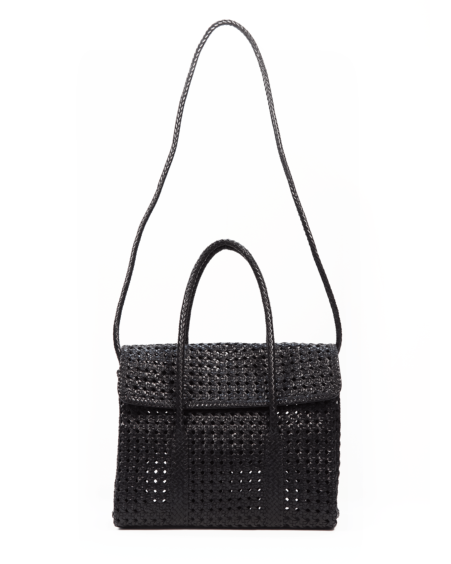 Maison N.H Paris Violette Petit Cuir Flap Bag in Black