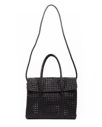 Maison N.H Paris Violette Petit Cuir Flap Bag in Black