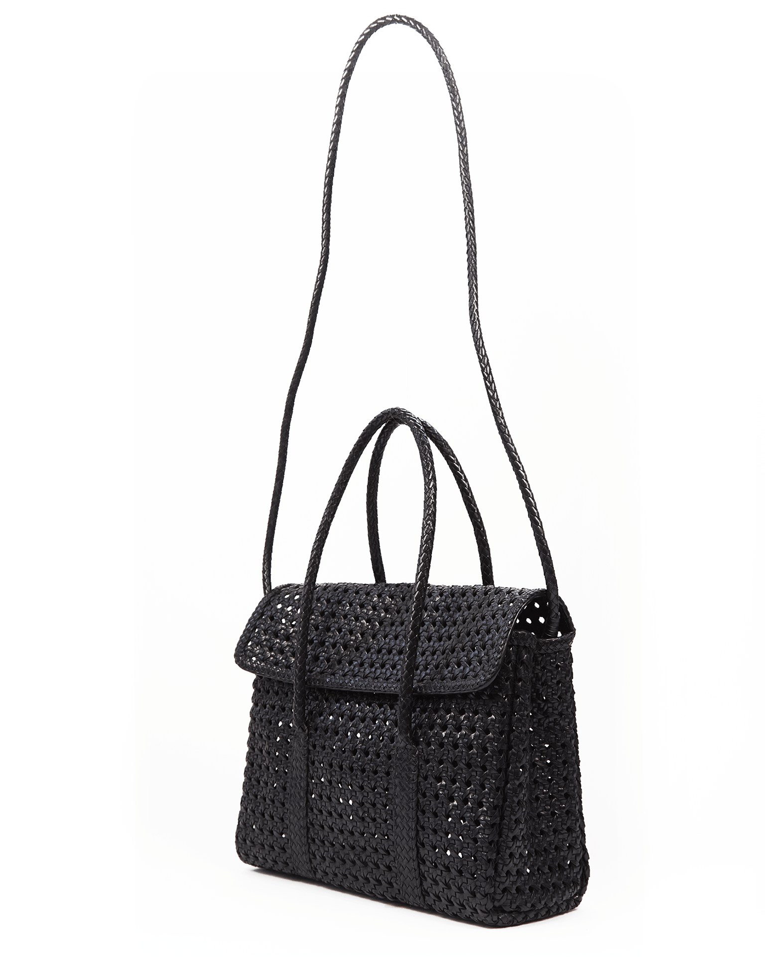 Maison N.H Paris Violette Petit Cuir Flap Bag in Black