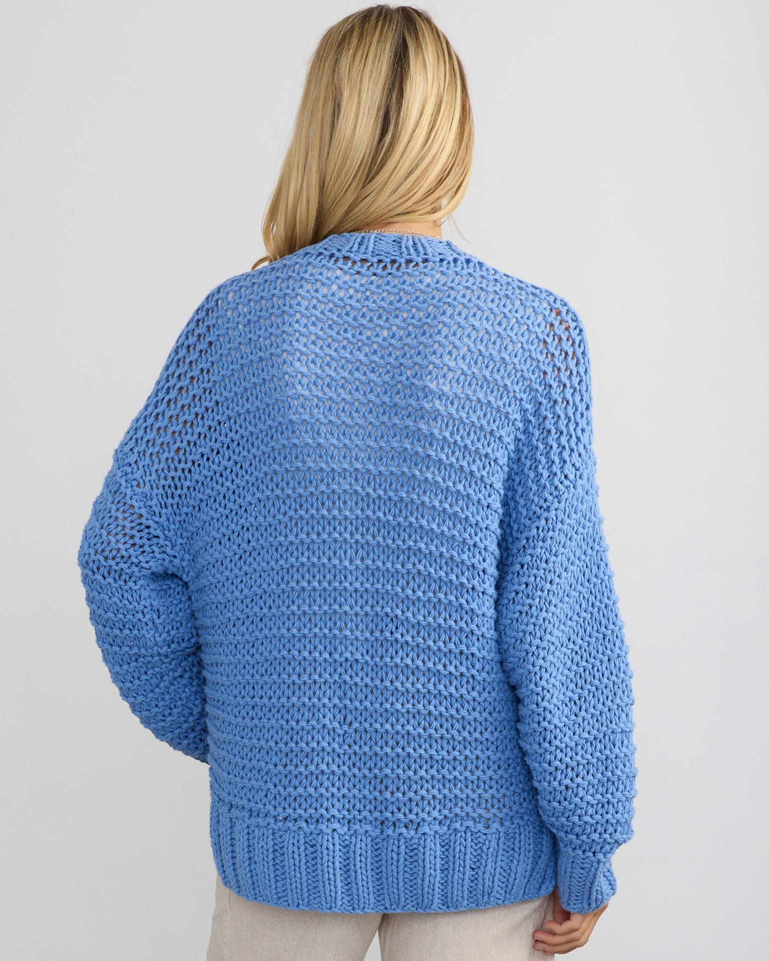 Margaret O'Leary Camila Hand Knit Cardigan in Azure