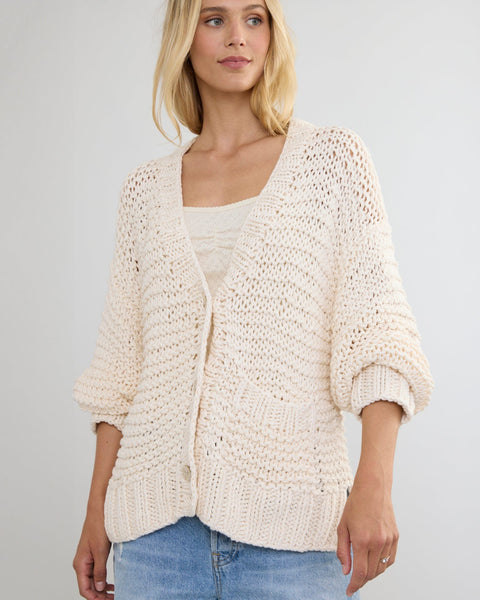 24SS Hand knit lame cardigan