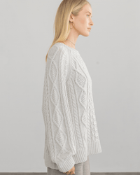 Margaret O'Leary Deidre Cable Pullover in Cloud
