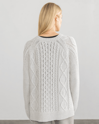 Margaret O'Leary Deidre Cable Pullover in Cloud