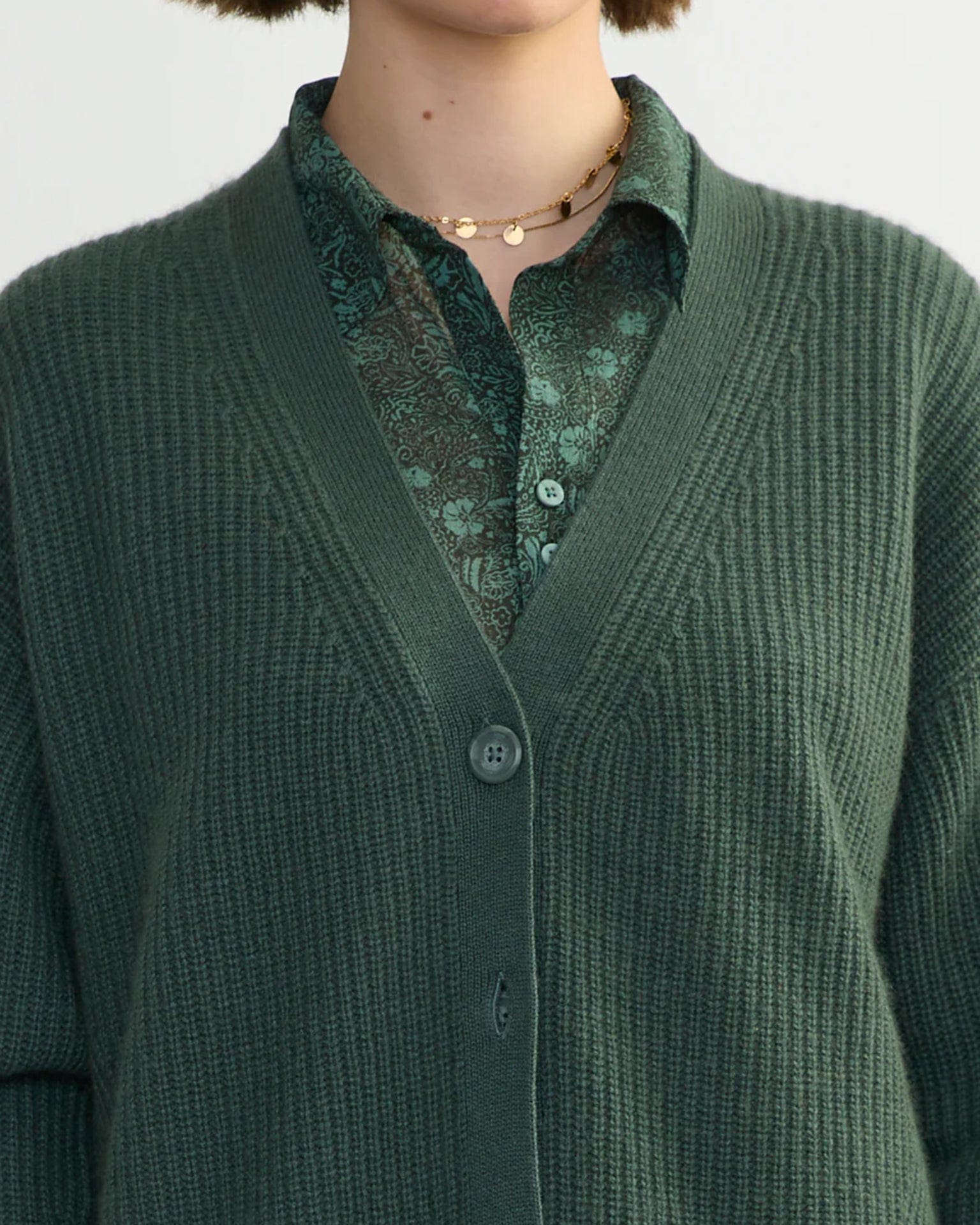 Margaret O'Leary Fairfax Cardi in Kale