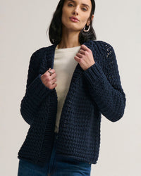 Margaret O'Leary Rosalie Handknit in Navy 1 - Bliss Boutiques